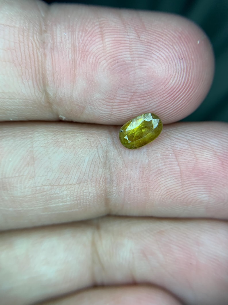 Stone Yellow Color 0.64 Ct Natural Yellow Sphene Gemstone, Oval Faceted - Etsy