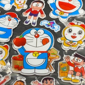 Doraemon Cartoon Sticker Pack – Cute Anime Character Stickers for Kids & Fans | Kawaii Vinyl Stickers for Journals, Laptops, Scrapbooking