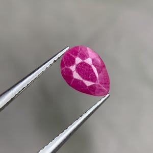 0.91 Carat Faceted Afghan Ruby Pear Shape Gemstone
