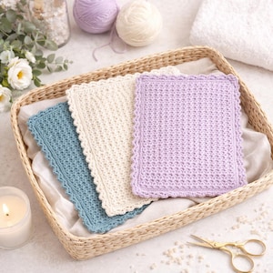 Crochet Washcloth Pattern, Waffle Stitch Dishcloth, Beginner Friendly (PDF Download)