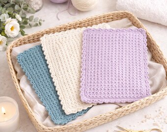 Crochet Washcloth Pattern, Waffle Stitch Dishcloth, Beginner Friendly (PDF Download)