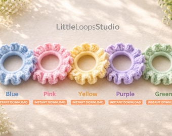 Ruffled Crochet Scrunchie Pattern | Easy Beginner Hair Tie Tutorial (PDF Download)