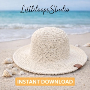 Crochet Sun Hat Pattern, Wide Brim Bucket Hat, Beginner Friendly PDF (Instant Download)