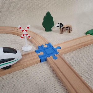 4-track crossing for wooden train – Compatible with Brio, Ikea, Lidl