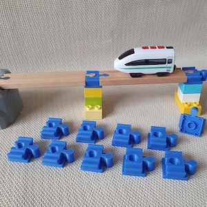 Brio Duplo Adapters for Wooden Train Sets – 3D Printed Connectors – Compatible with Brio, Ikea, Lidl