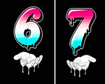 Six Seven 6 7 Meme Funny Hands PNG Bundle, Viral Internet Meme Humor, Funny Generation Z, 67 Trend, Funny Social Media, Sports Gift shirt