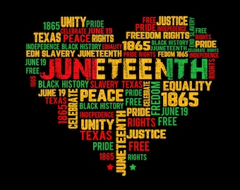 Cuore della libertà di Juneteenth PNG, Juneteenth 1865 Png, Juneteenth Png, Giorno dell'emancipazione Png, Storia dei neri Png, Gratuito, Libertà dei neri png