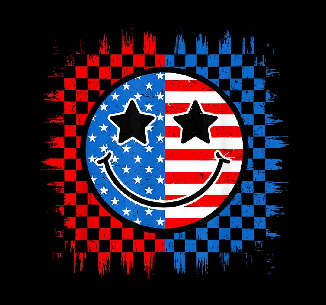 4th of July Smiley Face Glitter PNG, 4th of July Png, Independence Day ...