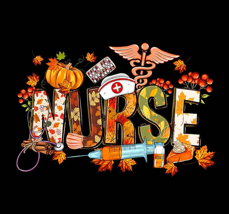 Fall Nurse Background Fall Nurse Png, Nursing Png, Nurse Pumpkins Png, Retro Nurse Png ...