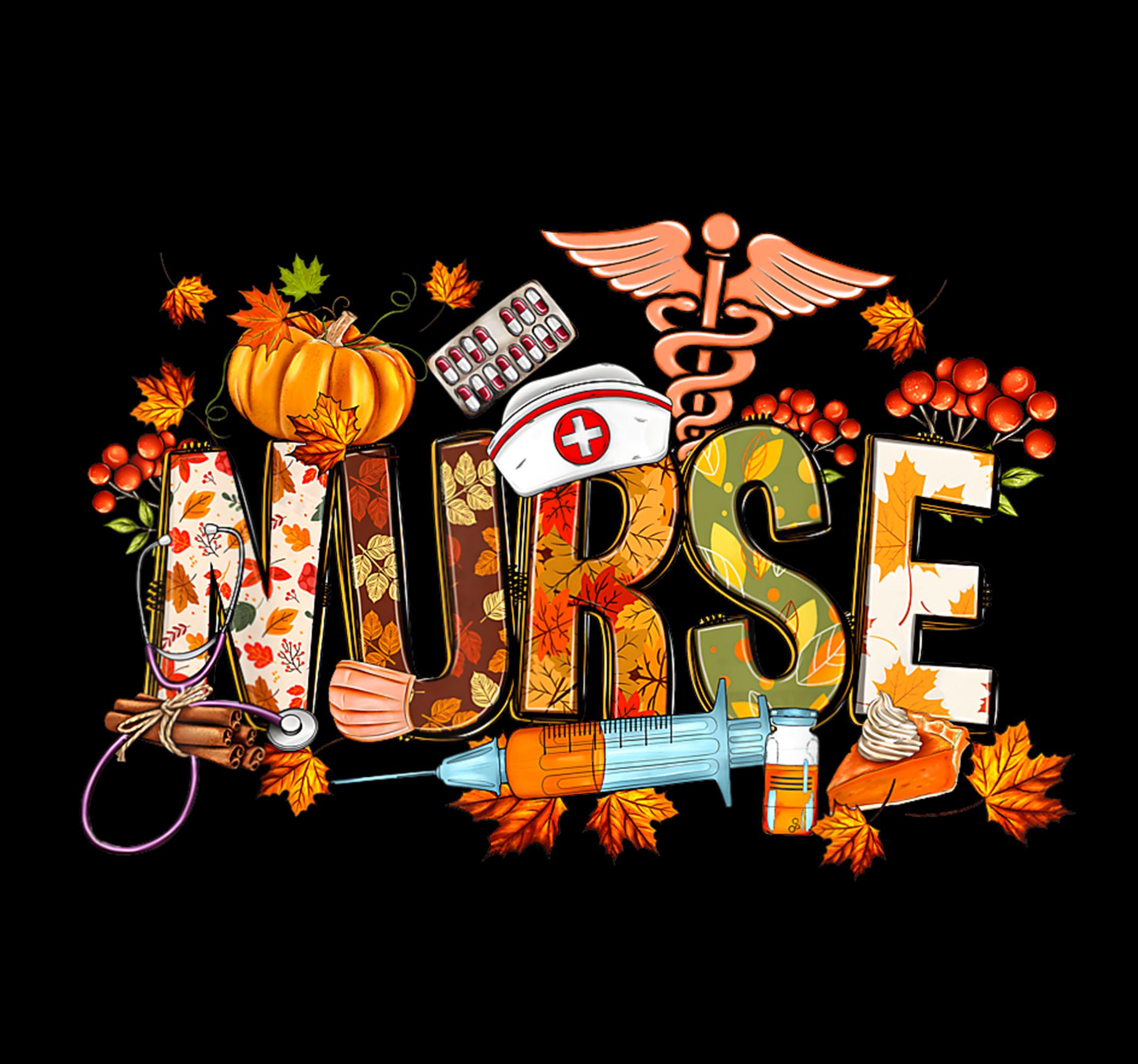 Fall Nurse Png, Nursing Png, Nurse Pumpkins Png, Retro Nurse Png ...