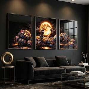Hypebeast Poster for Room Decor, Graffiti Style Wall Art, Includes 3 Vertical Panels + 1 Horizontal Version, 4:5 Ratio Digital Download