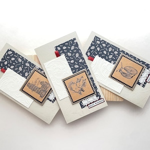 Biglietto d'auguri vintage fatto a mano con glitter dorati, abbellimenti, citazioni e carta ruvida - biglietto vuoto