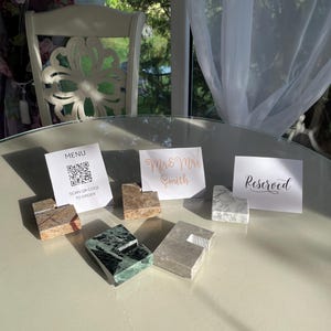 Handmade Marble Card Stand: Elegant Wedding Place Card Holder