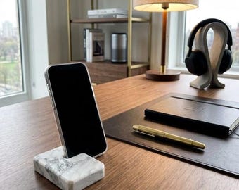Marble Phone Holder, Hands-free Charging Station, Bedside Desk Organizer, iPhone Stand
