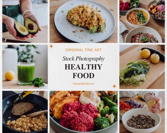 50+ Wellness and Vegan Food Stock Photos | Clean Aesthetic for Instagram, Pinterest and Blogs | Instant Download JPG Bundle