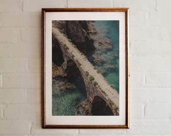 Portugal Island Bridge Art Print: Sunny Coastal Scene (Digital Download)