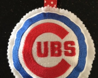 Chicago Cubs embroidered Christmas ornament