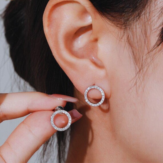 Boucles D'oreilles Créoles Moissanite 2 Ct Plaqué Or 14K - Pour Homme/femme - Neuves Avec étiquettes