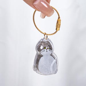 Transparent Cat Fur Storage Keychain Gashapon - Cute Pet Keepsake Charm Pet Fur Keepsake Charm Gift for Eight-character Cat
