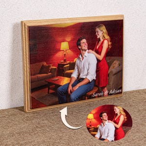 Custom Photo on Wood – Personalized Style Portrait, Custom Engraved Wooden Wall Art, Unique Gift for Couples, Family & Friends