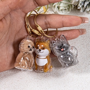 Transparent Cat Fur Storage Keychain Gashapon - Cute Pet Keepsake Charm Pet Fur Keepsake Charm Gift  for Shiba Inu