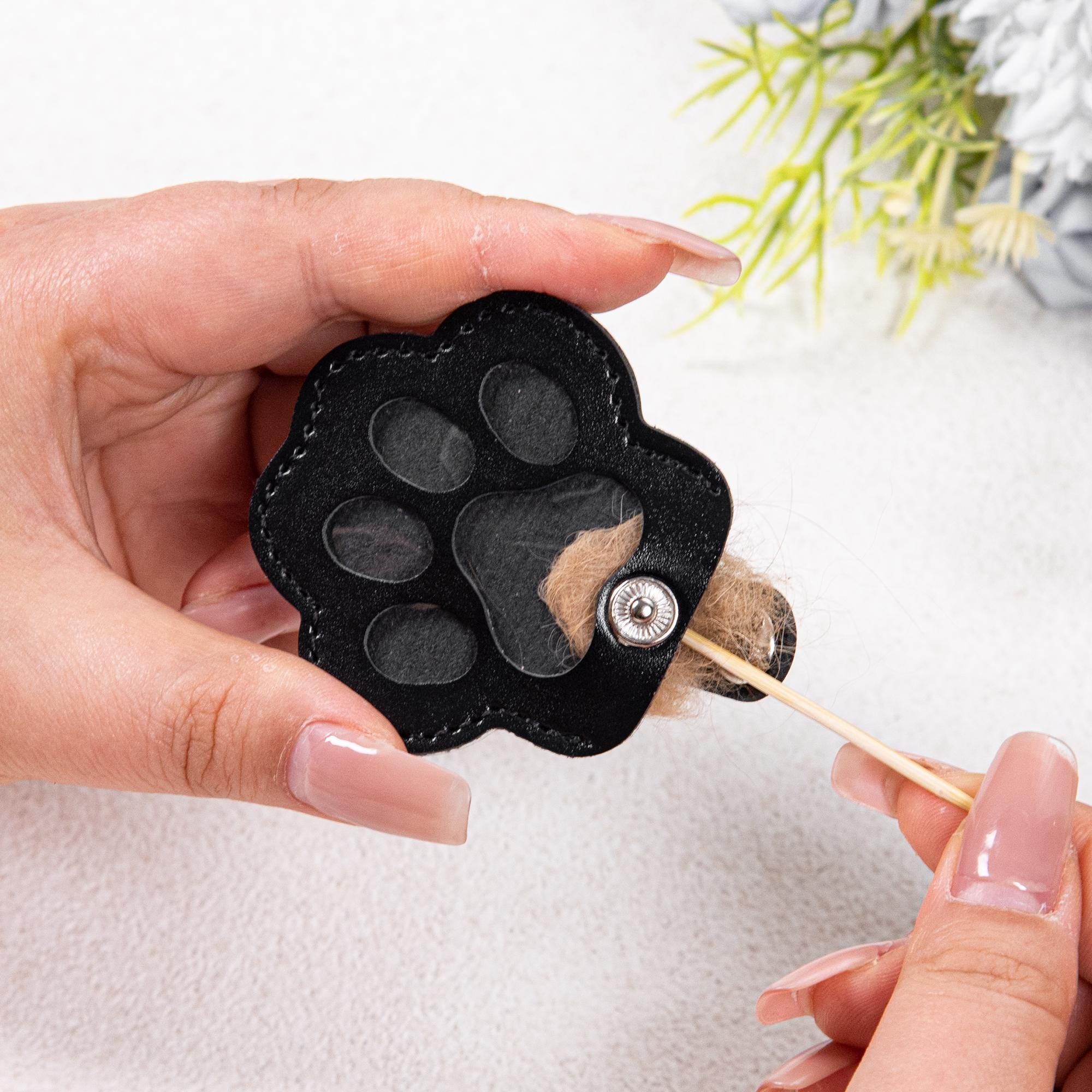 2 Pcs Pet Memorial Gifts Pet Hair Keychain With Memorial