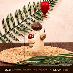 Creative Hand-Carved Wooden Mushroom Man Figurine Unique Rustic Home Decor Whimsical Gift for Nature Lovers Rustic Wood Sculpture Art