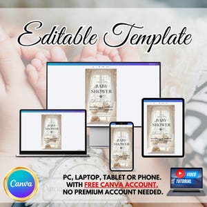 Creamy White Butterfly Baby Shower Invitation | Animated Neutral Video Evite | Editable Canva Template | Digital Invite with Trackable RSVP