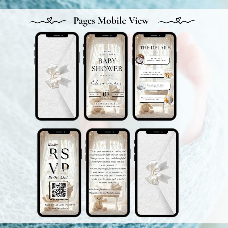 Creamy White Butterfly Baby Shower Invitation | Animated Neutral Video Evite | Editable Canva Template | Digital Invite with Trackable RSVP