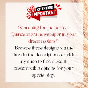 Quinceanera Save The Date Newspaper | Canva Template | Quinceañera invitation | Quince Photoshoot Newspaper | Sweet 15 Newspaper Invite RSVP image 10