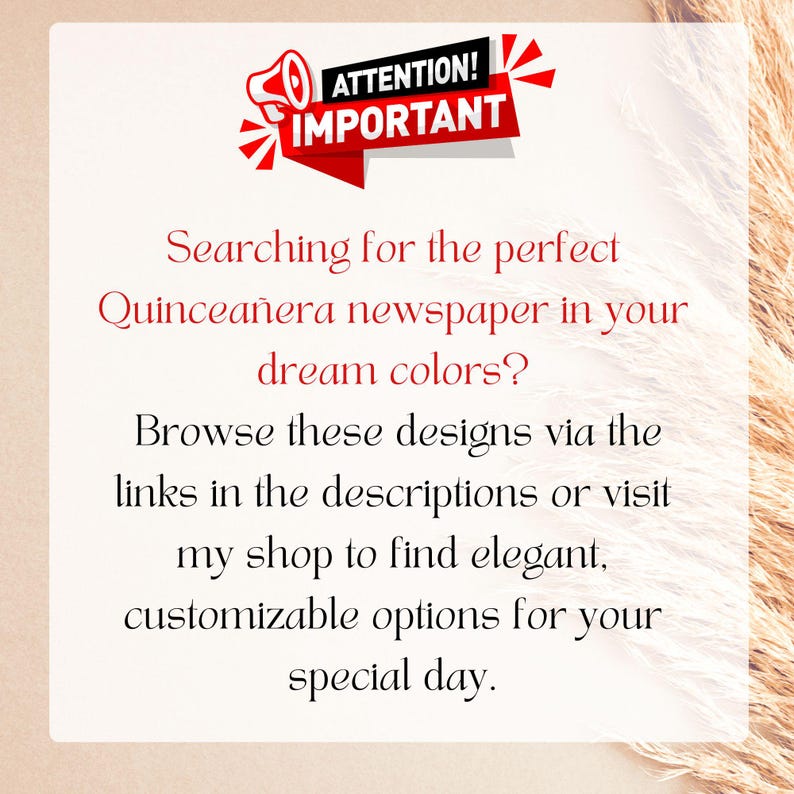 Quinceanera Save The Date Newspaper | Canva Template | Quinceañera invitation | Quince Photoshoot Newspaper | Sweet 15 Newspaper Invite RSVP image 10