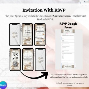 Creamy White Butterfly Baby Shower Invitation | Animated Neutral Video Evite | Editable Canva Template | Digital Invite with Trackable RSVP