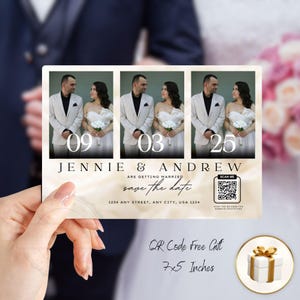 Animated Wedding Invitation Canva Template | Digital Wedding Invite with QR Code RSVP | White Rose Neutral Minimal Wedding Trackable RSVP