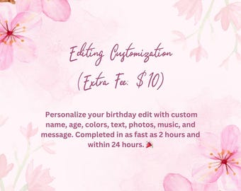 Editing Customization Fee