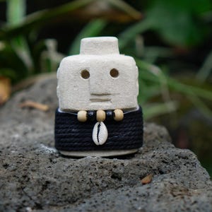 Primitive Stone Statue | Handmade Tribal Figurine | Rustic Home Accent | Indonesian Art | Ethnic Sculpture Decor