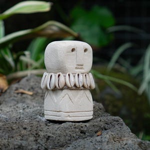 Primitive Stone Carving | Tribal Art Statue | Handmade Rustic Sculpture | Indonesia Ethnic Decor | Unique Figurine