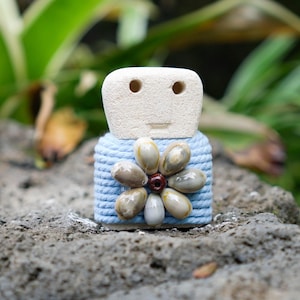 Ethnic Stone Sculpture – Primitive Bali Statue – Hand Carved from Paras Stone – Unique Tribal Home Decor – Garden Ornament