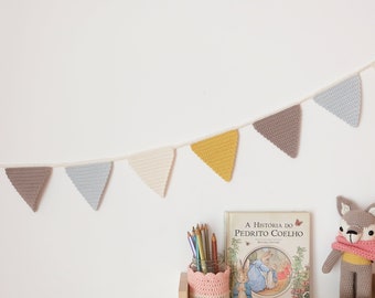 Bunting Garland, Nursery Bunting, Nursery Scandinavian Decor, Newborn Room Wall Decor, Baby Boy Room Decoration, Playroom Wall Decoration