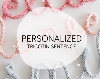 Custom Knitted Wire Sentence Wall Decor / Personalized Tricotin Sign / Kids Bedroom Wall Art / Personalized Sentence Decor / Unique Decor