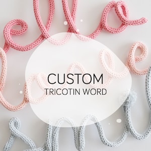 Custom Tricotin Word, Personalized Wall Decor, Handmade Wall Art, Kid Room Decor, Nursery Wall Hanging, Shelf Decor, Tricotin Home Decor