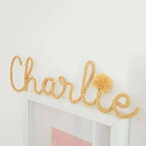 Personalised Baby Name Decor, Bedroom Door Sign, Custom Nursery Decor, Tricotin Baby Name, Knitted Name, Nursery Wall Decor, Baby Room Decor image 6