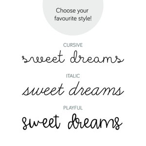 Palabras motivacionales de tricotina, tricotina de dulces sueños, decoración de guardería motivacional, decoración de la pared de la habitación de los niños, regalo de la ducha del bebé, accesorios para fotos imagen 4