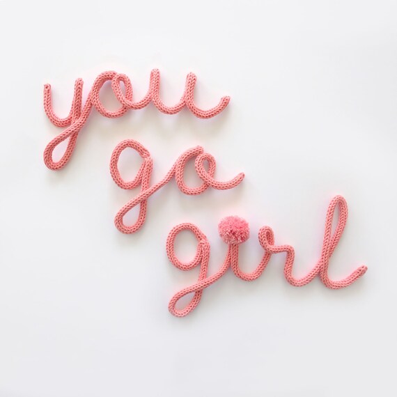 You Go Girl Kids Room Decor Motivational Tricotin Words You Go Girl Nursery Decor Kids Room Wall Decoration Baby Shower Gift
