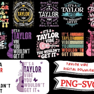 Taylor Clipart Bundle, PNG & SVG Digital Download, Music lover, Concert tee, Printable Art, Sublimation Design, Gift for Her,Him Cricut file