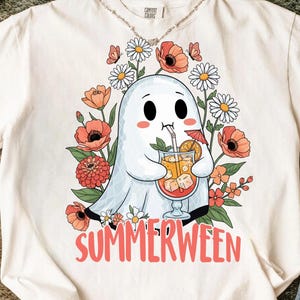 Ghost Summer Halloween png, Funny summer Halloween Png, Vintage Summer png, Halloween cocktail summer png, summer Shirt png, Retro
