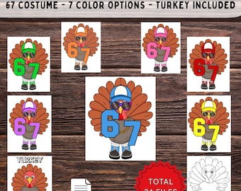Six Seven Turkey Disguise - 67 Bruh Printable Costume Project (digital ...