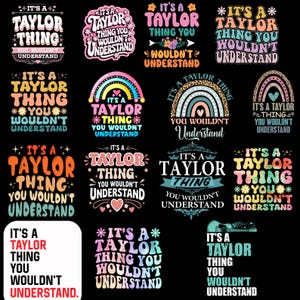 Pacchetto PNG di Taylor, pacchetto SVG di Taylor, PNG di Taylor, clipart digitali, file Cricut, download digitale, arte a sublimazione, file SVG di Taylor