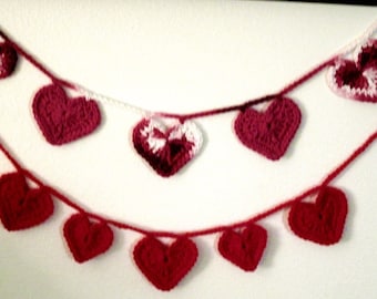 Valentine Crochet Heart Garland Bunting PDF Pattern  Super Fast and Easy to Make