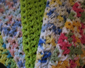 Crochet Dishcloth PDF Pattern Hugs n Kisses / X's n O's Design Super Fast and Easy to Make