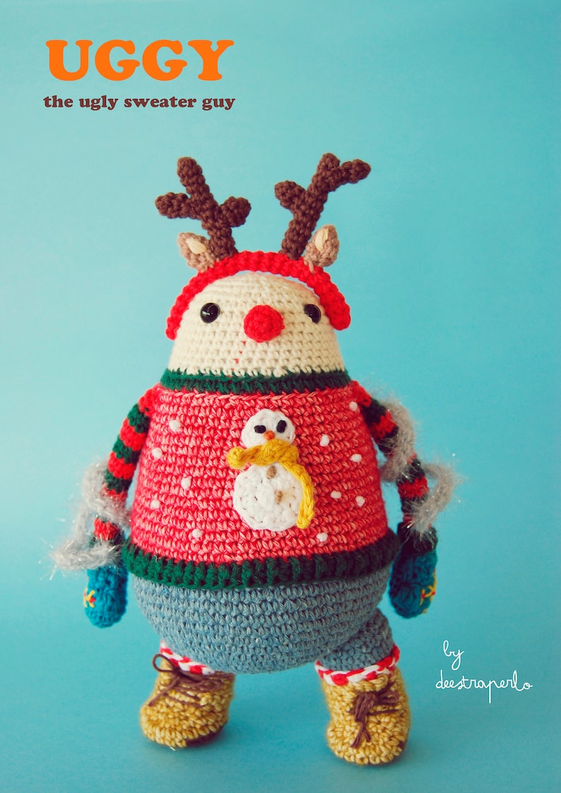 Uggy, the ugly sweater guy PDF Crochet Pattern Amigurumi E-book image 5